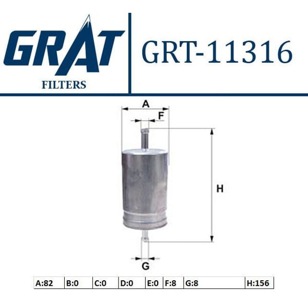 GRAT 11316 Yakıt Filtresi R19 R21 CLIO I Laguna / Golf III Passat