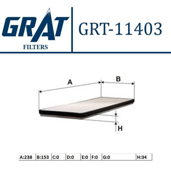 GRAT 11403 Polen Filtresi Fluence 10- / Juke 10- Pulsar 14- Sentra 14-