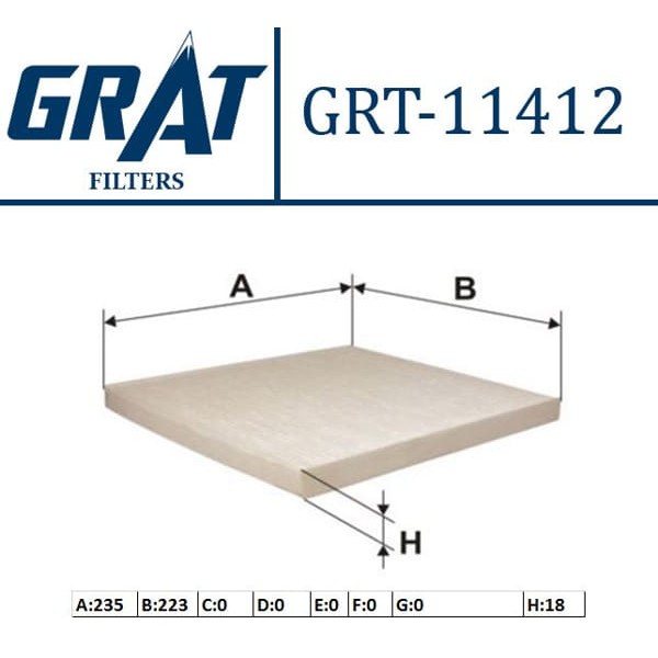 GRAT 11412 Polen Filtresi Scenic 99- H : 18 