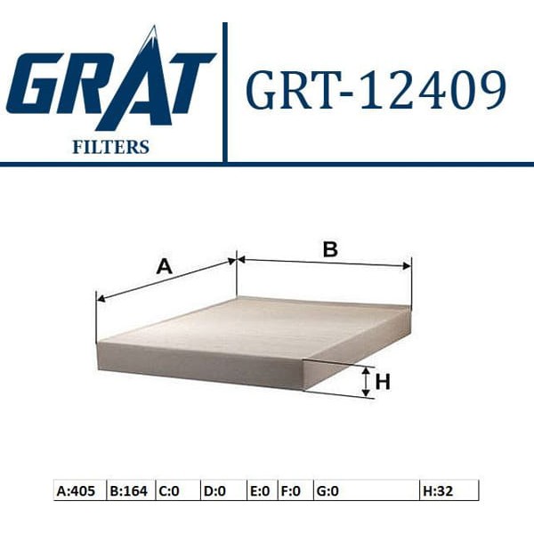 GRAT 12409 Polen Filtresi Ulysse 02- Scudo 96- / Phedra 02- / 807 02- Expert 00- / C8 02- Jumpy 00-