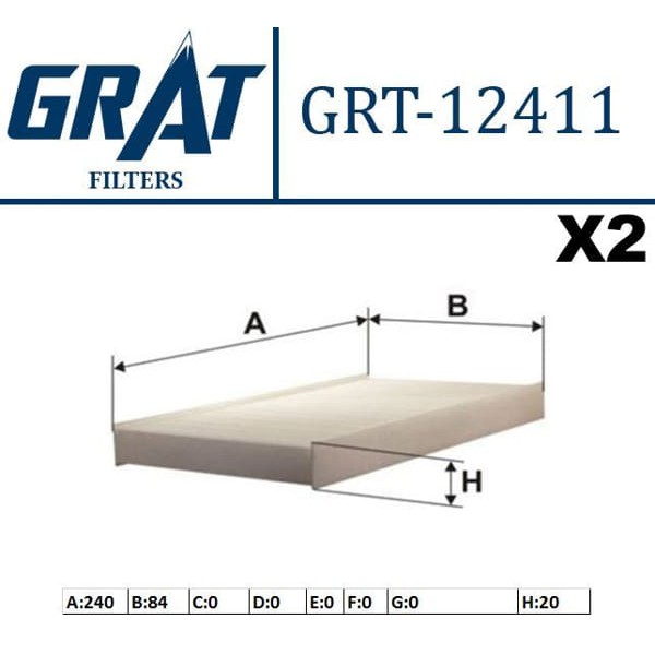 GRAT 12411 Polen Filtresi 301 12- / C-Elysee 12- 