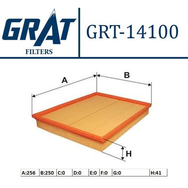 GRAT 14100 Hava Filtresi Astra F 98-00 Astra G 00-05 Astra H 05- Zafira 00-05 1.4 Z14Xe X14Xe 1.6 16 