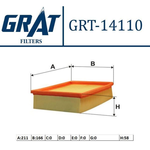 GRAT 14110 Hava Filtresi Corsa B 93- Combo 1.7D