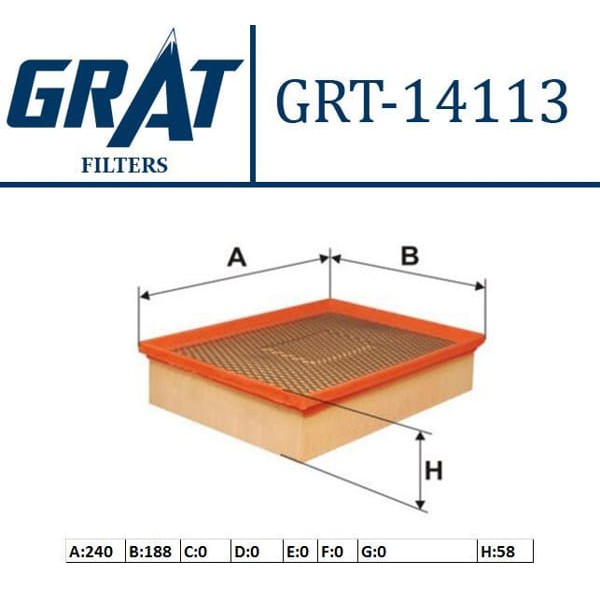 GRAT 14113 Hava Filtresi Vectra B 2.0D