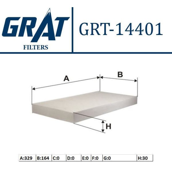 GRAT 14401 Polen Filtresi Croma 05- / Vectra C 04- Corsa C 00- Combo 01- Tigra 04- Sıgnum 03- / 9-3
