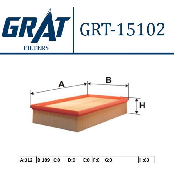 GRAT 15102 Hava Filtresi Transporter T5 03-09 1.9 TDI 2.5 TDI Axb Axc Axd Axe