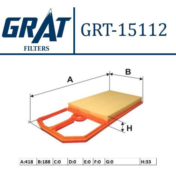 GRAT 15112 Hava Filtresi Golf IV Bora Polo 01- / Toledo Ibiza 1.4 16V 1.6 16V Ahw