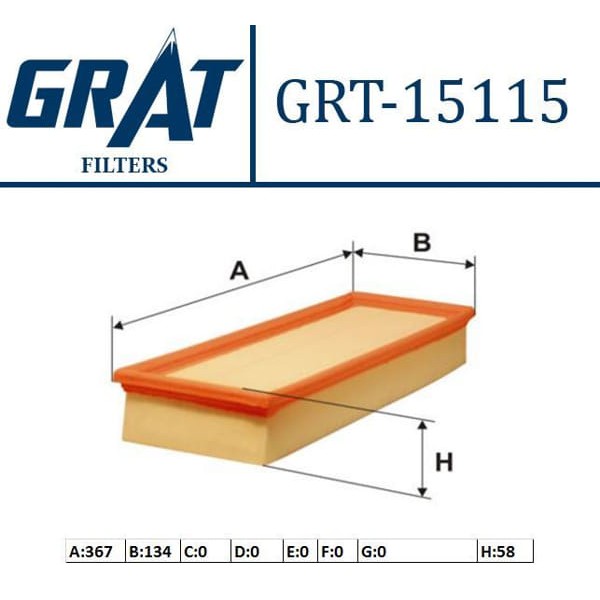 GRAT 15115 Hava Filtresi Polo Classıc 00- Polo III Caddy II / Cordoba Ibiza III 1.9 TDI Sdı 
