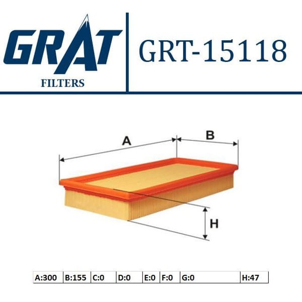 GRAT 15118 Hava Filtresi Polo IV / Cordoba 06- Ibiza IV / Fabia IV 1.2 12V Bme Azq