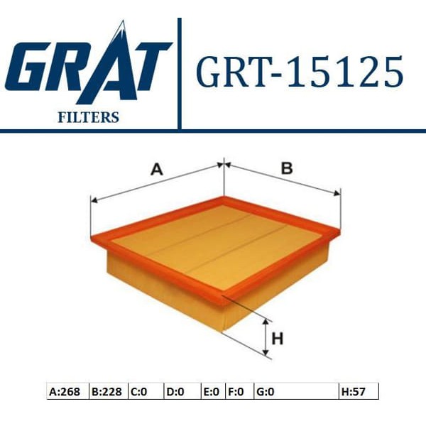 GRAT 15125 Hava Filtresi Golf III IV 98-02 91-97 1.4 1.6 1.9TDI 1.9D 2.0 1.8 