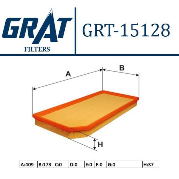 GRAT 15128 Hava Filtresi Golf V 04- Jetta III 05- Passat 05- / A3 04- 2.0 Tfsı 2.0 Fsı Axx Bpy Bwa 