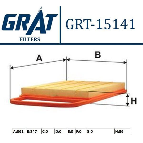 GRAT 15141 Hava Filtresi Polo IV 9N 02- / Fabia 02- 1.2 Awy 