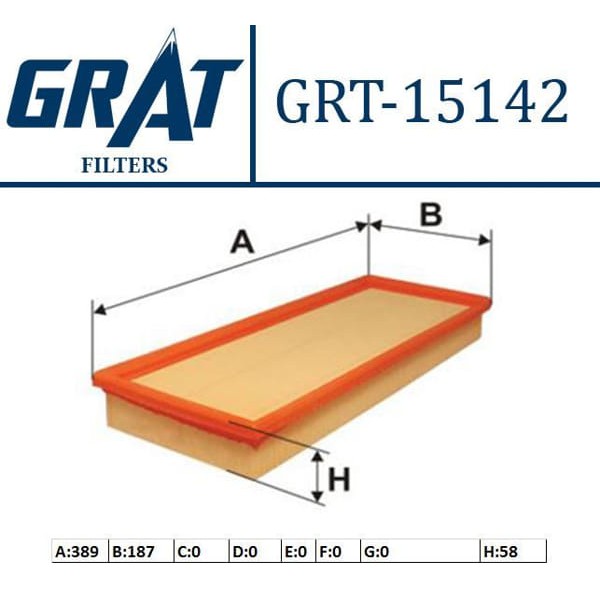 GRAT 15142 Hava Filtresi Touareg / Q7 / Cayenne 3.0 TDI 3.0 V6 Tsı 3.0 V6 TDI 3.0D 