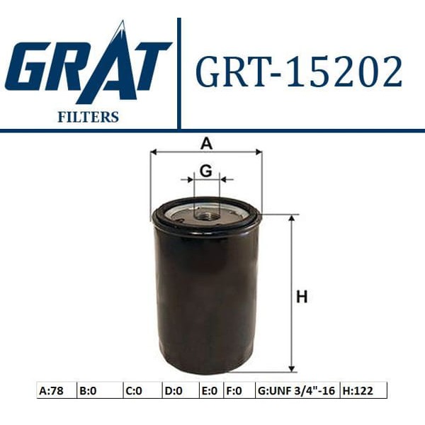 GRAT 15202 Yağ Filtresi Golf III IV Bora Polo Passat Caddy Transporter T5 Lt28-35 / A3 A4 A6 A8 / To 