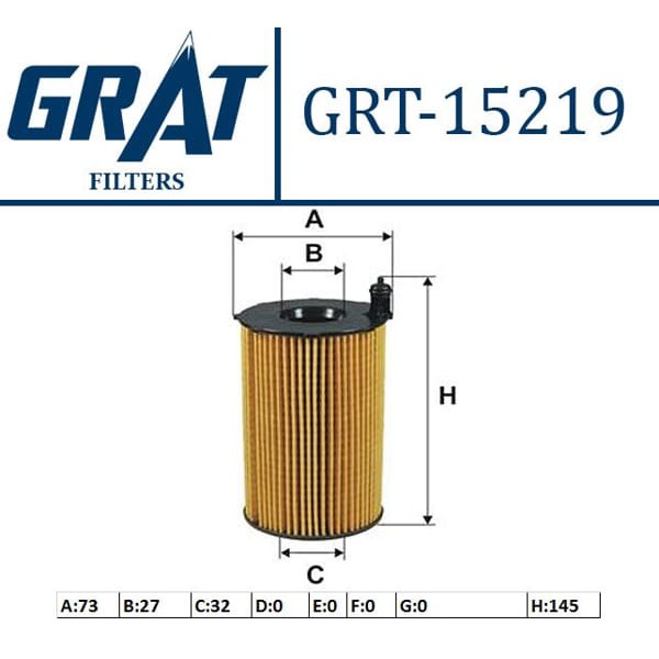 GRAT 15219 Yağ Filtresi Touareg / A7 A8 Q7 / Cayenne 3.0 TDI