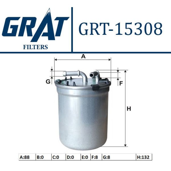GRAT 15308 Mazot Filtresi Polo V Polo 9N Polo 6R / Fabia 1.4 TDI 1.6 TDCI