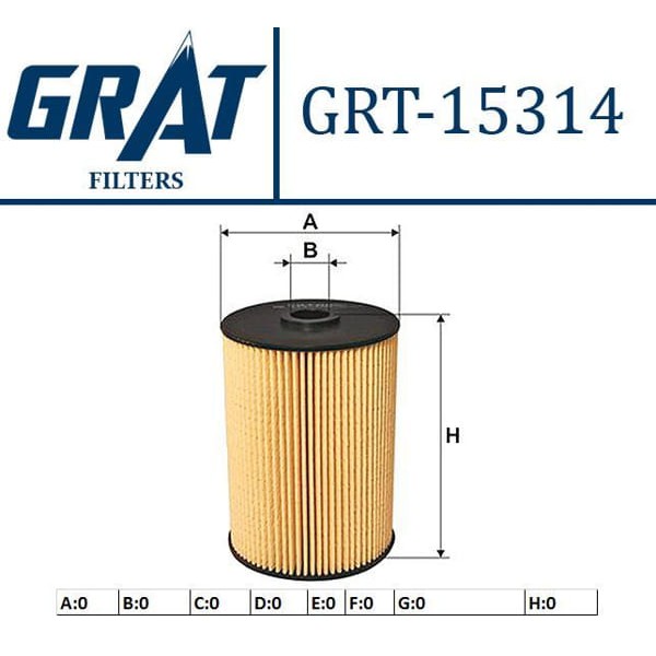 GRAT 15314 Mazot Filtresi Golf V 03- Jetta III 05- Caddy III 04- Touran 03- / A3 / Octavia 04- 1.9 T