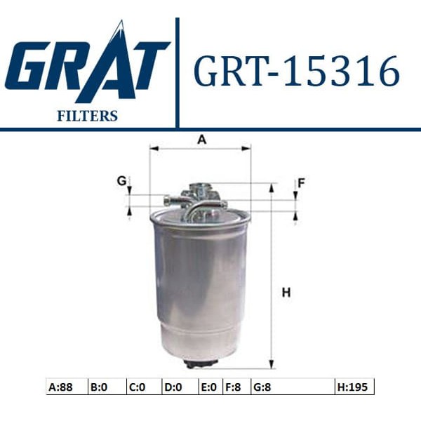 GRAT 15316 Mazot Filtresi Polo IV / Cordoba Ibiza IV / Fabia 1.4 TDI Amf 1.9 TDI Sdı 
