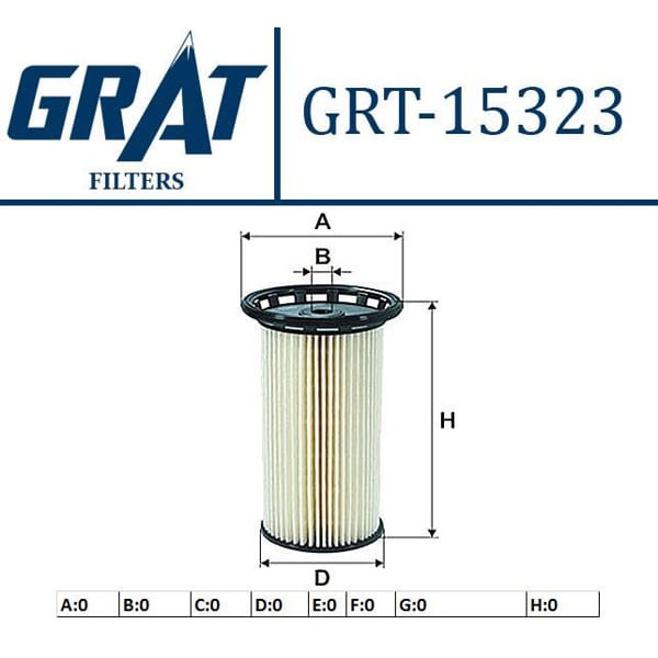 GRAT 15323 Mazot Filtresi Golf Vıı 13- Passat 14- Tiguan 14- Caddy III 11- / A3 12- / Toledo Leon II