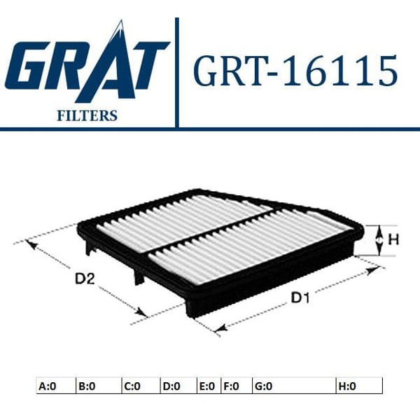 GRAT 16115 Hava Filtresi İ30 Elantra 11- / Ceed 12- Sportage 1.4 1.6 1.8 2.0 1.7 CRDI