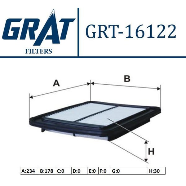 GRAT 16122 Hava Filtresi İ10 08-11 1.1 Benzinli 