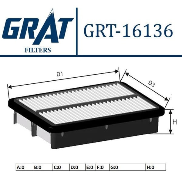 GRAT 16136 Hava Filtresi Santafe III / Sorento II 2.0 CRDI 2.2 CRDI 