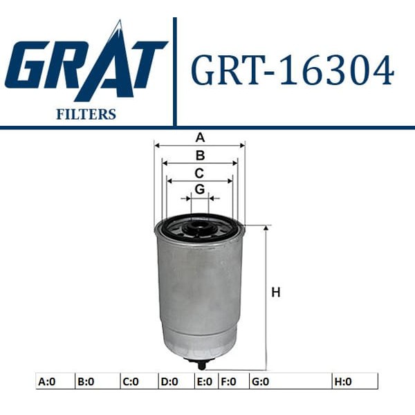 GRAT 16304 Mazot Filtresi Accent Admire Getz Matrıx 1.5 CRDI Kısa Tip Sensöru Dar Delık