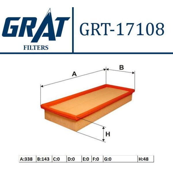 GRAT 17108 Hava Filtresi Mondeo III 00-07 1.6 TDCI 