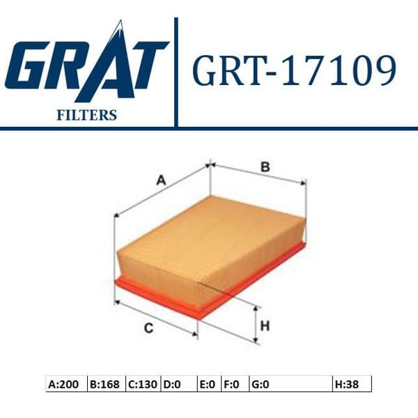 GRAT 17109 Hava Filtresi Fiesta V 05- Fusion 1.6 TDCI 90Hp