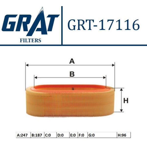 GRAT 17116 Hava Filtresi Transit T12 91- 2.0 90Hp 