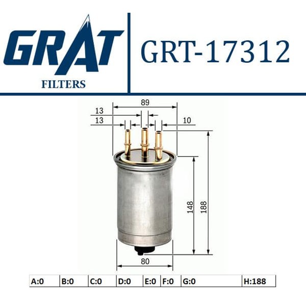 GRAT 17312 Mazot Filtresi Transit Connect 02- 1.8 TDCI 90 Ps