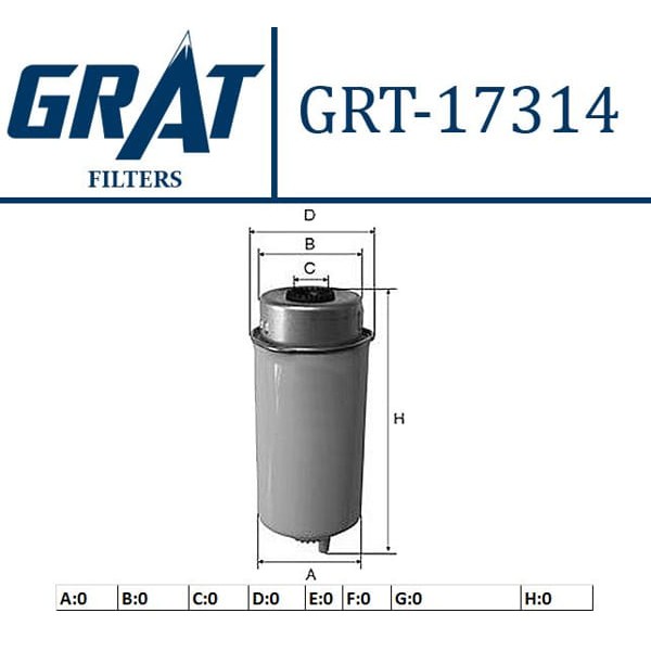 GRAT 17314 Mazot Filtresi Transit V347 01-06 2.0 Dı 2.4Dı 2.4Tde 125Hp