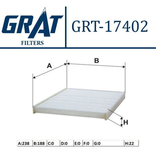GRAT 17402 Polen Filtresi Fiesta VI 08- B-Max 12- Ka 16- Transit Tourneo Courier 14- Ecosport 12- 