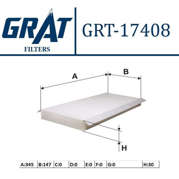 GRAT 17408 Polen Filtresi Fiesta IV 95- Ka 97- Puma 97- / 121 96- Mazda 121 