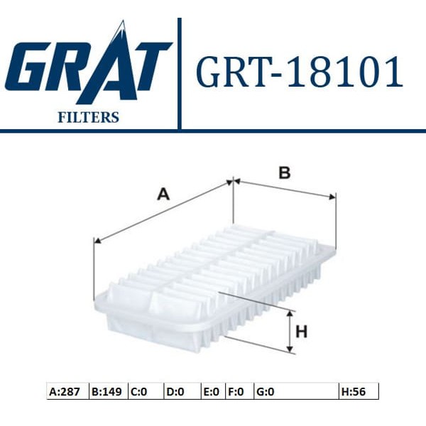 GRAT 18101 Hava Filtresi Corolla 03-07 Avensis 03-08 1.4 1.6 Vvtı 