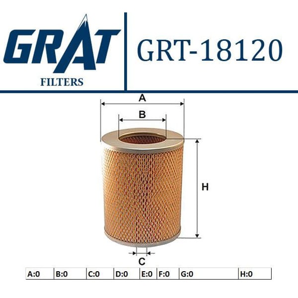 GRAT 18120 Hava Filtresi LandCruiser 84-96 2.4 Td / Wfr Ln85 90-97