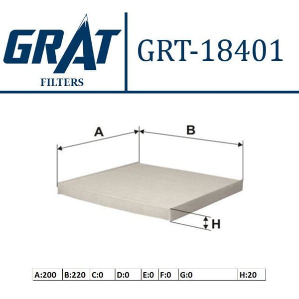 GRAT 18401 Polen Filtresi Corolla 03-07 Avensis 03-08