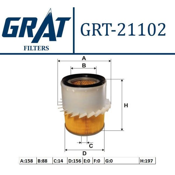 GRAT 21102 Hava Filtresi L200 98-06 2.5Td 2.8Td Pajero 91- Pervanelı