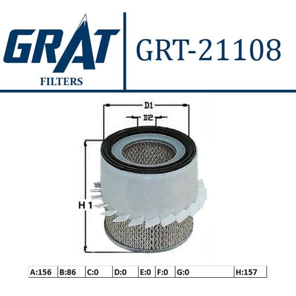 GRAT 21108 Hava Filtresi L200 Pıck-Up 90-96 2.5D Kısa