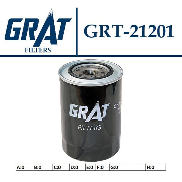 GRAT 21201 Yağ Filtresi H100 Kamyonet Yeni Model Hd35 4.0Cc / Canter Turbo 649 659 98-05 Pajero 06-