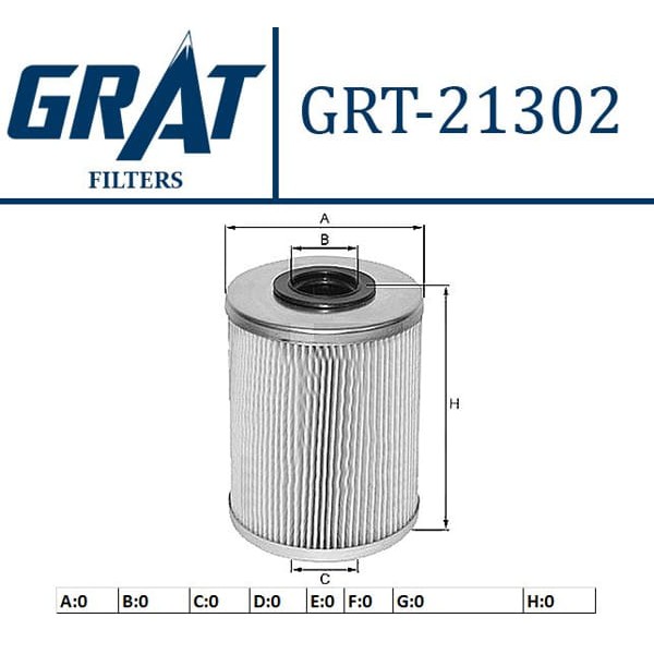 GRAT 21302 Yakıt Filtresi Canter 304 449 515 635 Kagıt Tıp