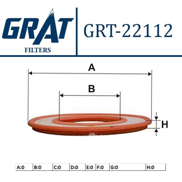 GRAT 22112 Hava Filtresi Mercedes W123 200 80-85 W124 200 85-90 Karbüratörlü