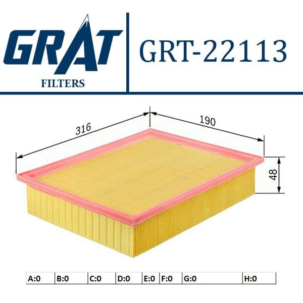 GRAT 22113 Hava Filtresi Mercedes W210 95-03 E200 Komp. 