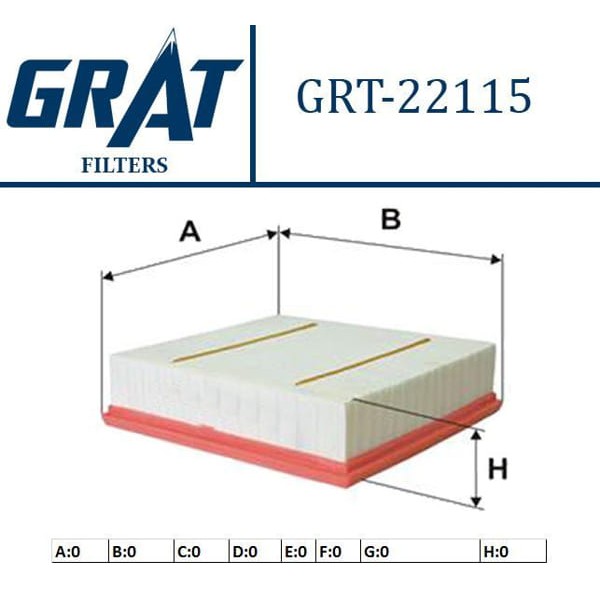 GRAT 22115 Hava Filtresi Mercedes A160 A180 A200 Cdı B160 B180 B200 B220 Cdı Cla Gla 220 200 Cdı Cıt
