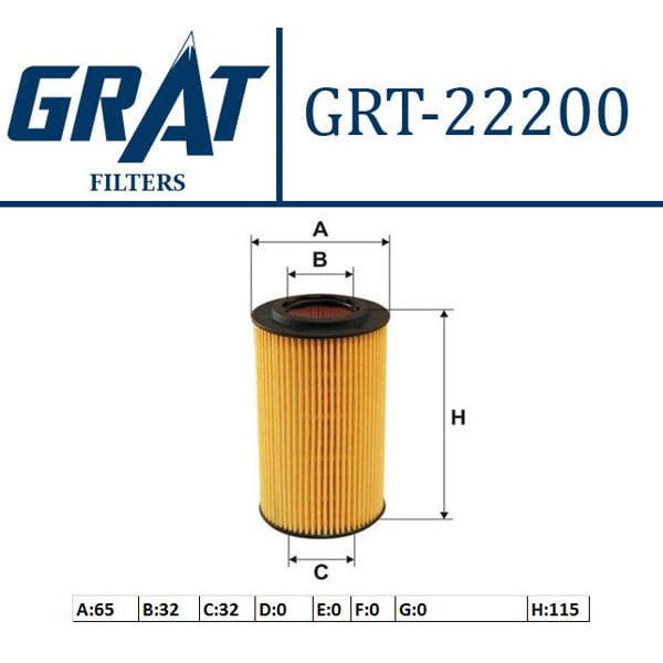 GRAT 22200 Yağ Filtresi Mercedes W210 W211 W220 W163 97- Viano 03- Vito