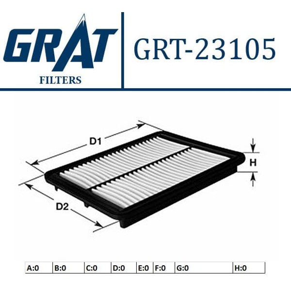 GRAT 23105 Hava Filtresi Jazz 05-08 1.2 57Hp 1.4 83Hp