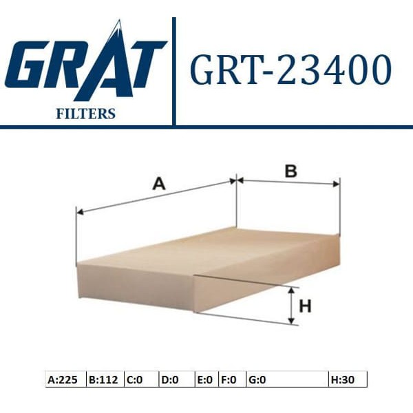 GRAT 23400 Polen Filtresi Civic 01-05 Cr-V 02- Hr-V 99-06 Çıftlı