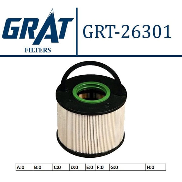 GRAT 26301 Mazot Filtresi Touareg 06- / Q7 / Cayenne 3.0 V6 TDI 3.0 TDI 4.2TDI