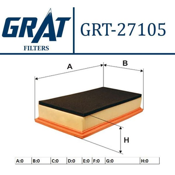 GRAT 27105 Hava Filtresi 147 Gt 1.9 Jtd 