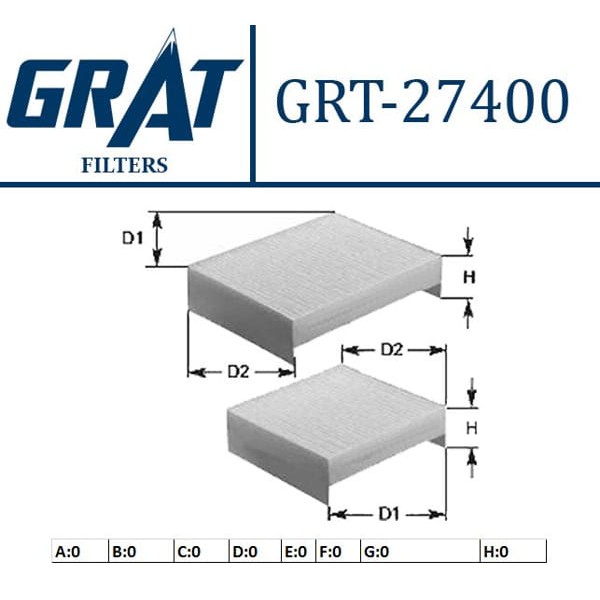 GRAT 27400 Polen Filtresi 147 01-10 156 97-06 Gt 03-10 Çıftlı 